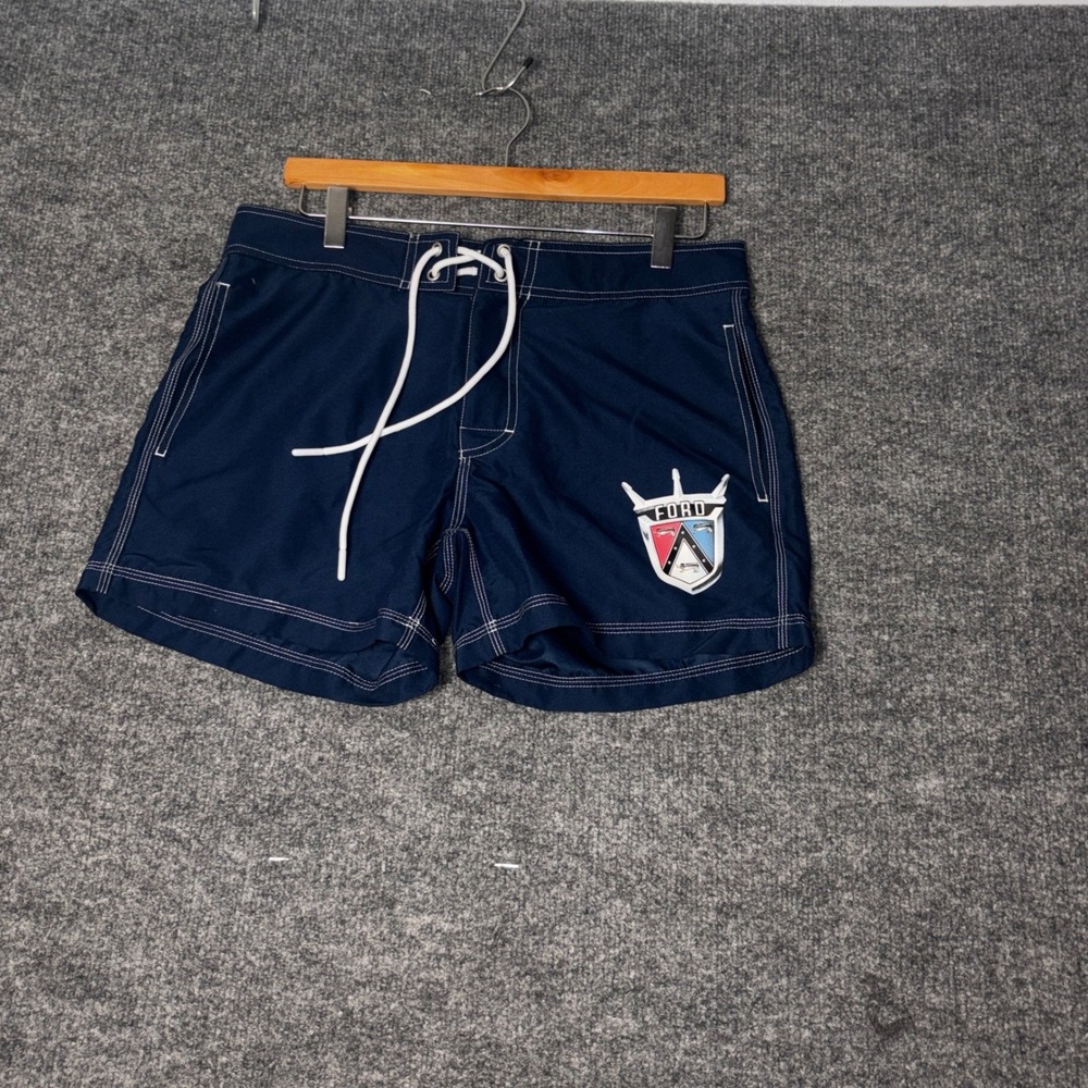 Ford x Pacsun Board Shorts Men's Size 30 Navy Blue Swim Trunks Surf Beachwear
